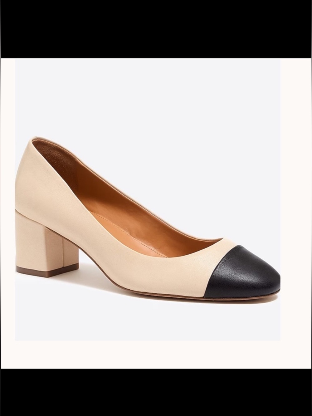 J.Crew Bryan Cap Toe Two Tone Block Heel Leather Pumps size 7
